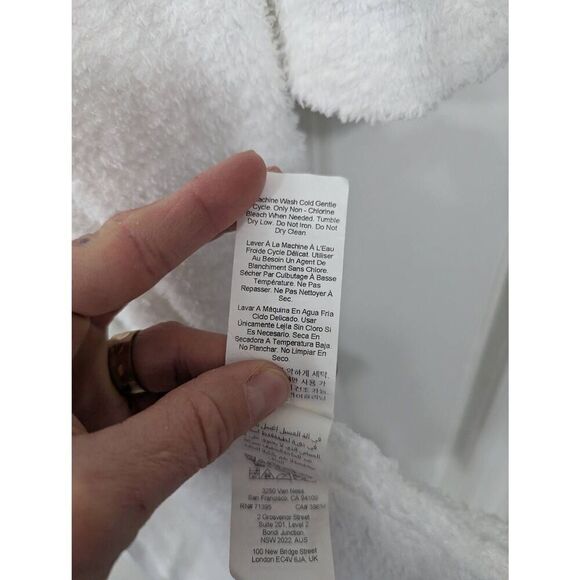 Pottery Barn Plush Robe women's size XL white long pockets teddy bath time sleep - Picture 7 of 10